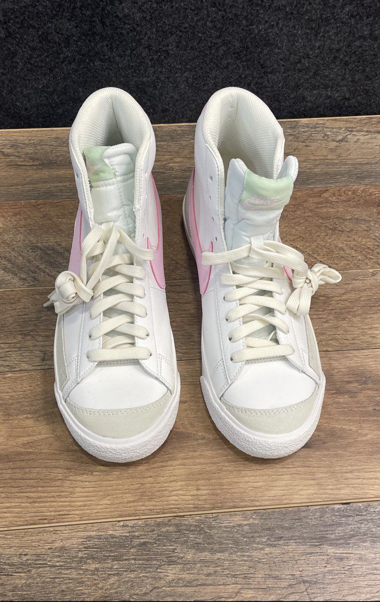Nike Blazer Mid 77 GS White Pink Seafoam High Top Sneakers Size 7Y DA4086-106