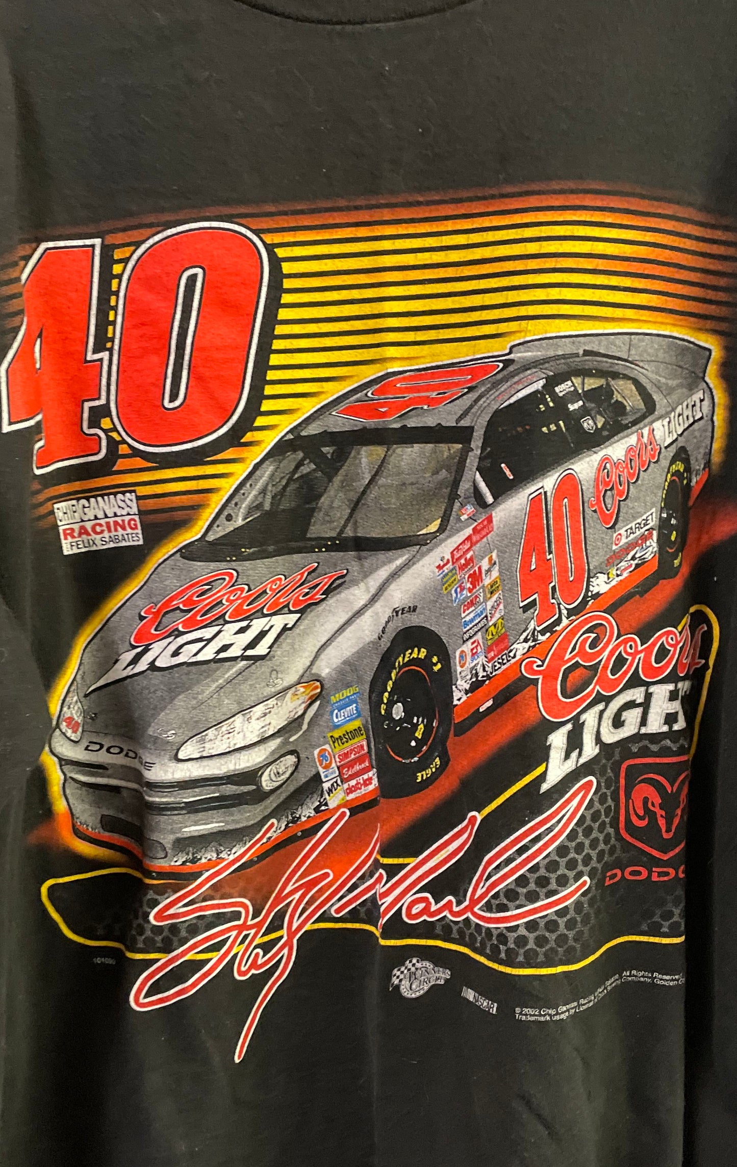Winner's Circle Sterling Marlin #40 Coors Light NASCAR Long Sleeve Shirt XL 2002