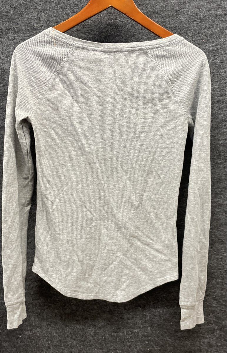 PINK Victoria's Secret Women's Gray Waffle Knit Long Sleeve Sleep Shirt Sz S
