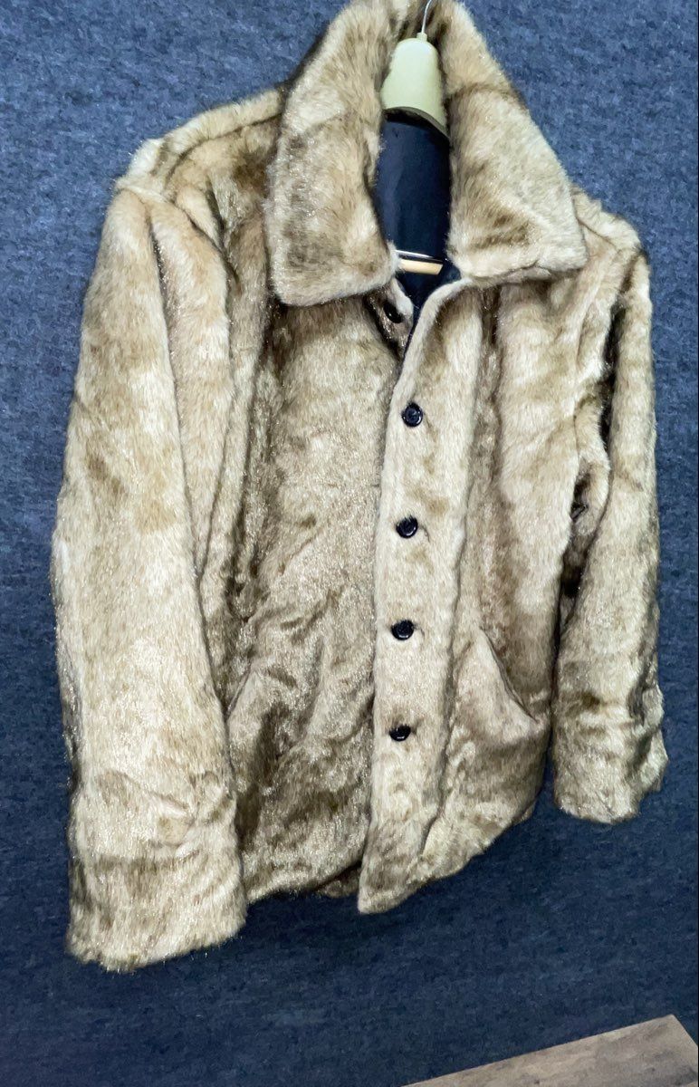 Vintage Y2K Komitor Women's Reversible Faux Fur Leather Coat Black Sz M