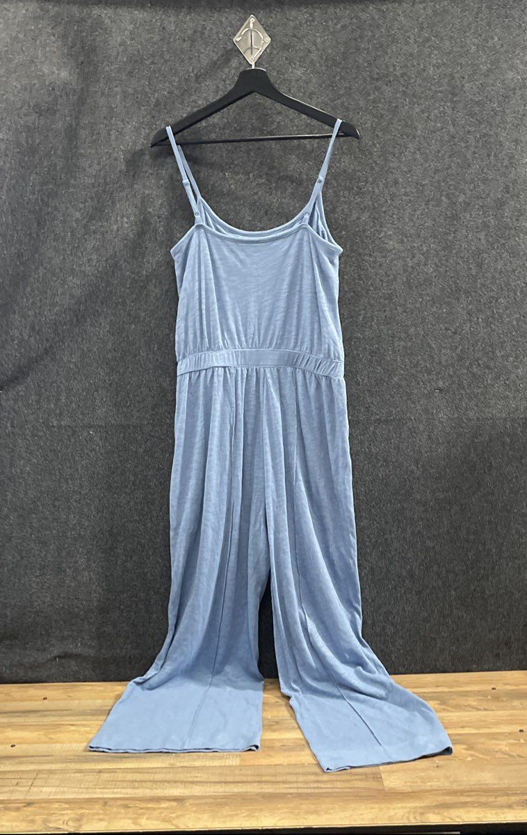 UpWest Women's Blue Wide Leg Cotton Sleeveless Jumpsuit NWT Size M