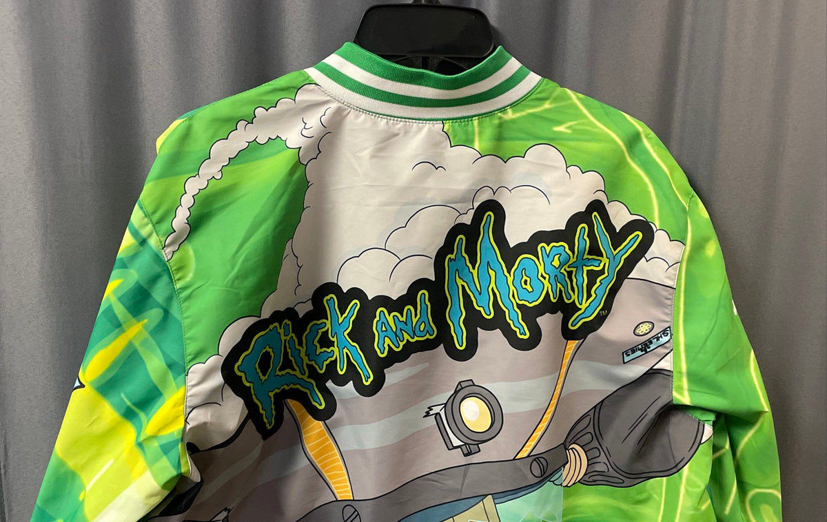 Members Only Men's Graphic Bomber Track Jacket Green Sz M