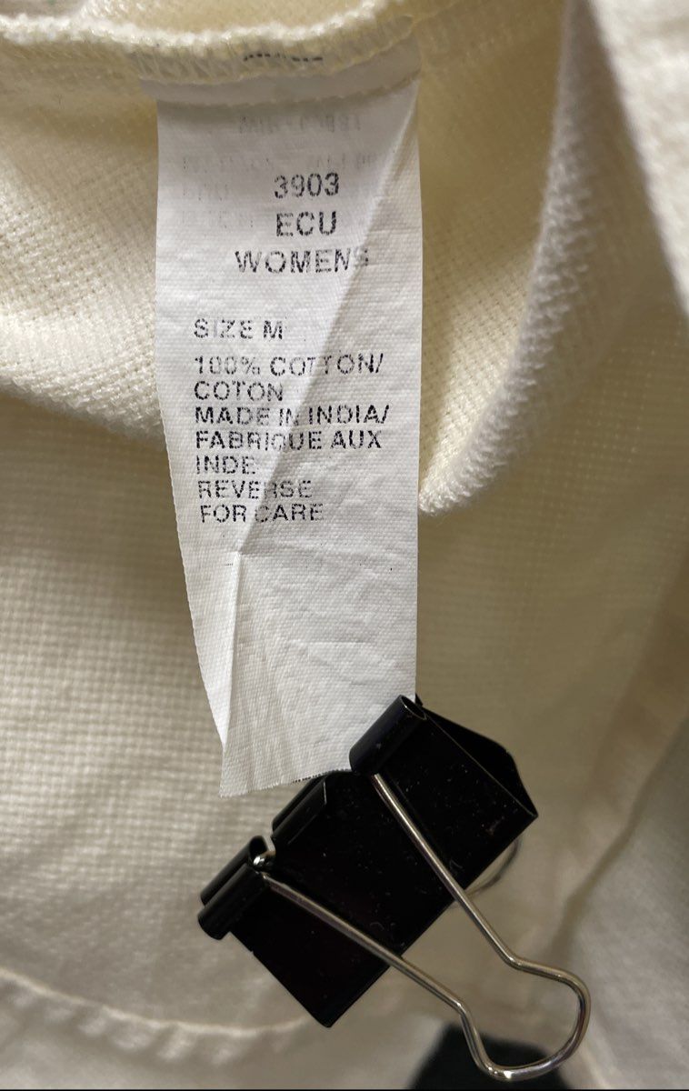 Woolrich Women's Ivory 100% Cotton Short Sleeve Button Up Camp Shirt Sz M