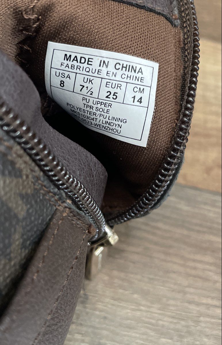 Michael Kors Lindyn Brown Monogram Harness Toddler Boots Size 8