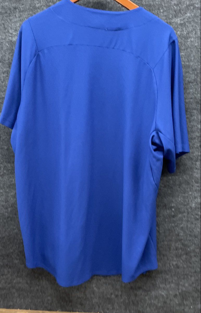 New Era Men's King George KG Royal Blue Baseball Jersey Button Up Sz L