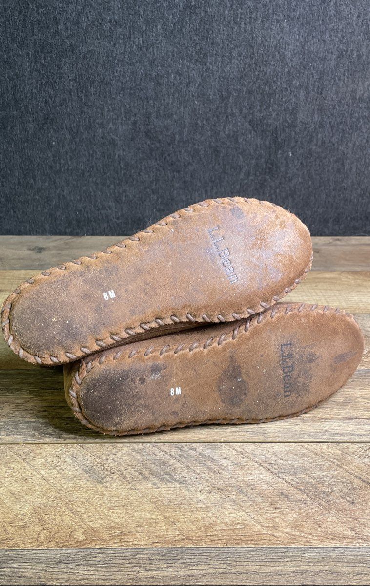 L.L. Bean Women's Brown Suede Shearling Wicked Good Slipper Booties Size 8