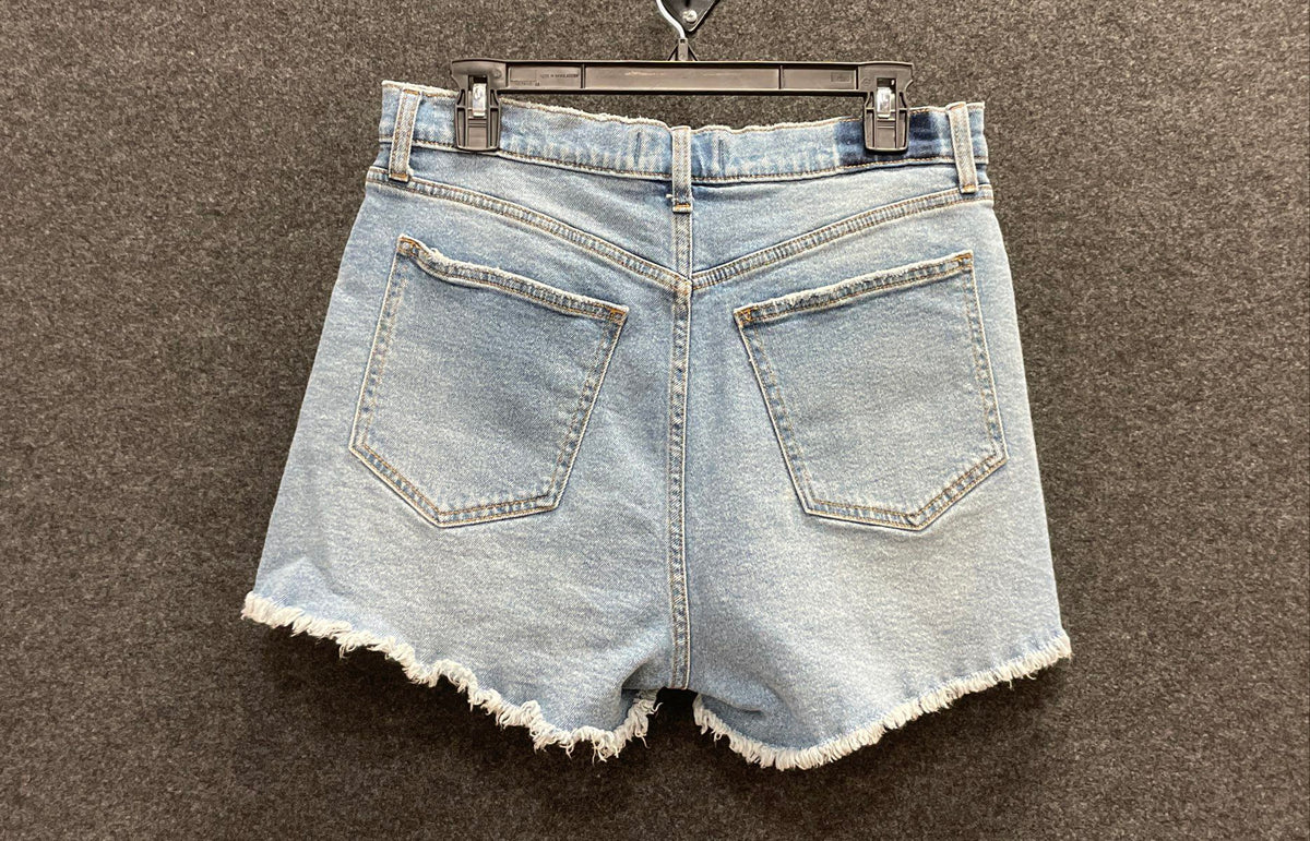 Abercrombie & Fitch Women's Curve Love High Rise Mom Denim Shorts Blue Sz 8