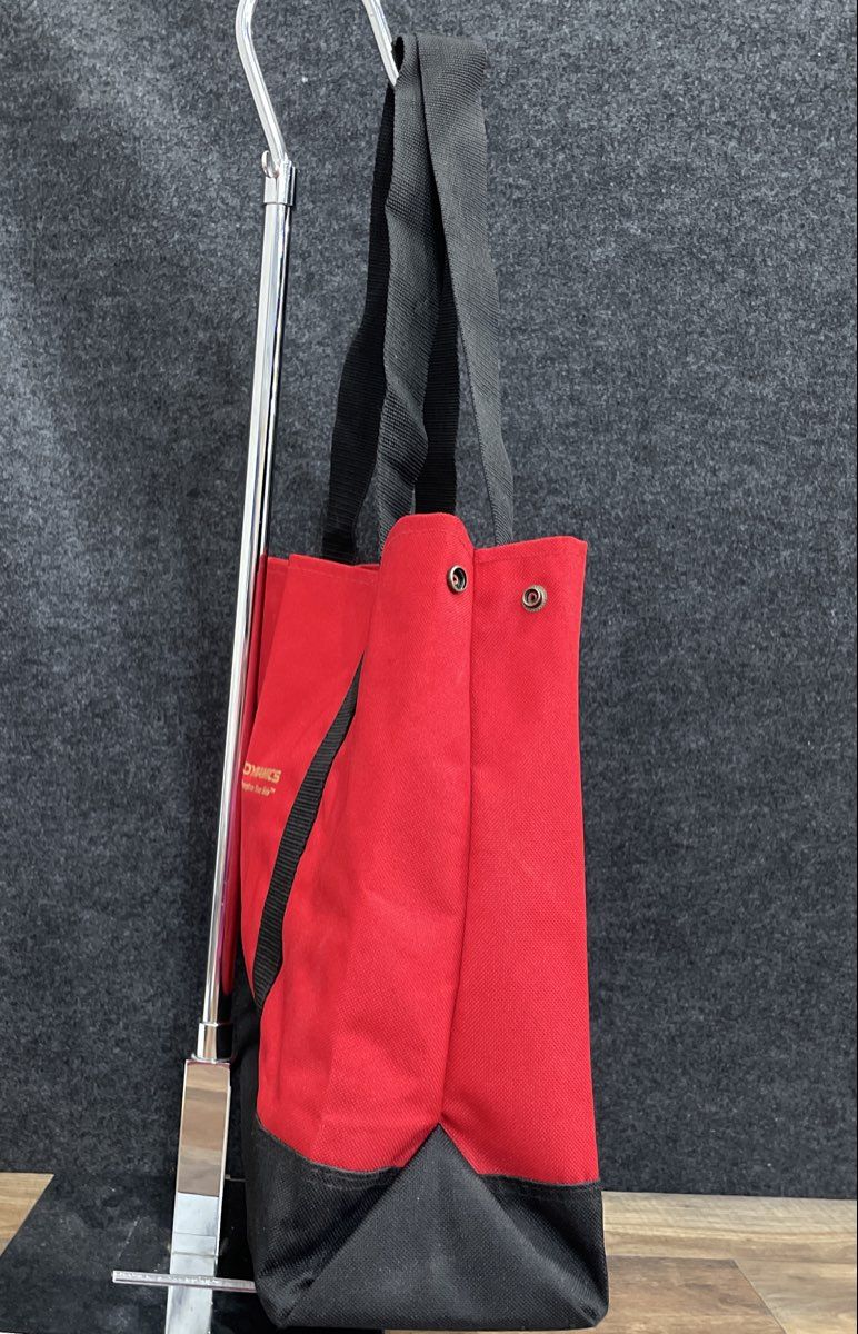 USMC United States Marine Corps General Dynamics Red Black Canvas Tote Bag 24"