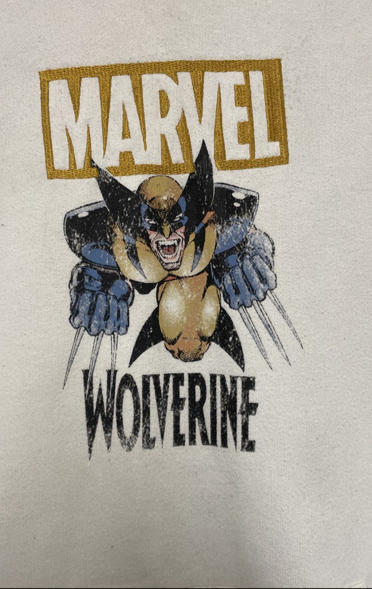 Primark Men's Marvel Wolverine Graphic Pullover Hoodie Off-White Sz M