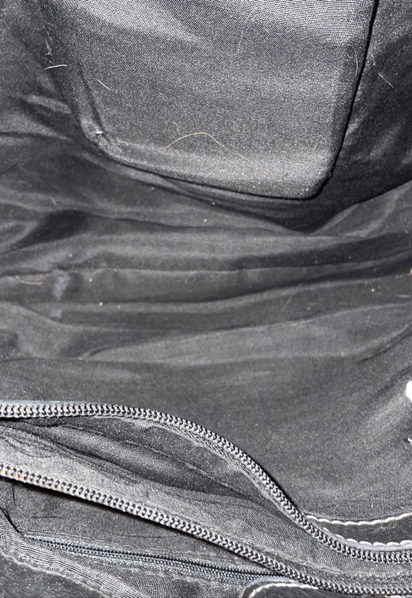 Black Leather Hobo Shoulder Bag Braided Straps Contrast Stitching Knot Charms