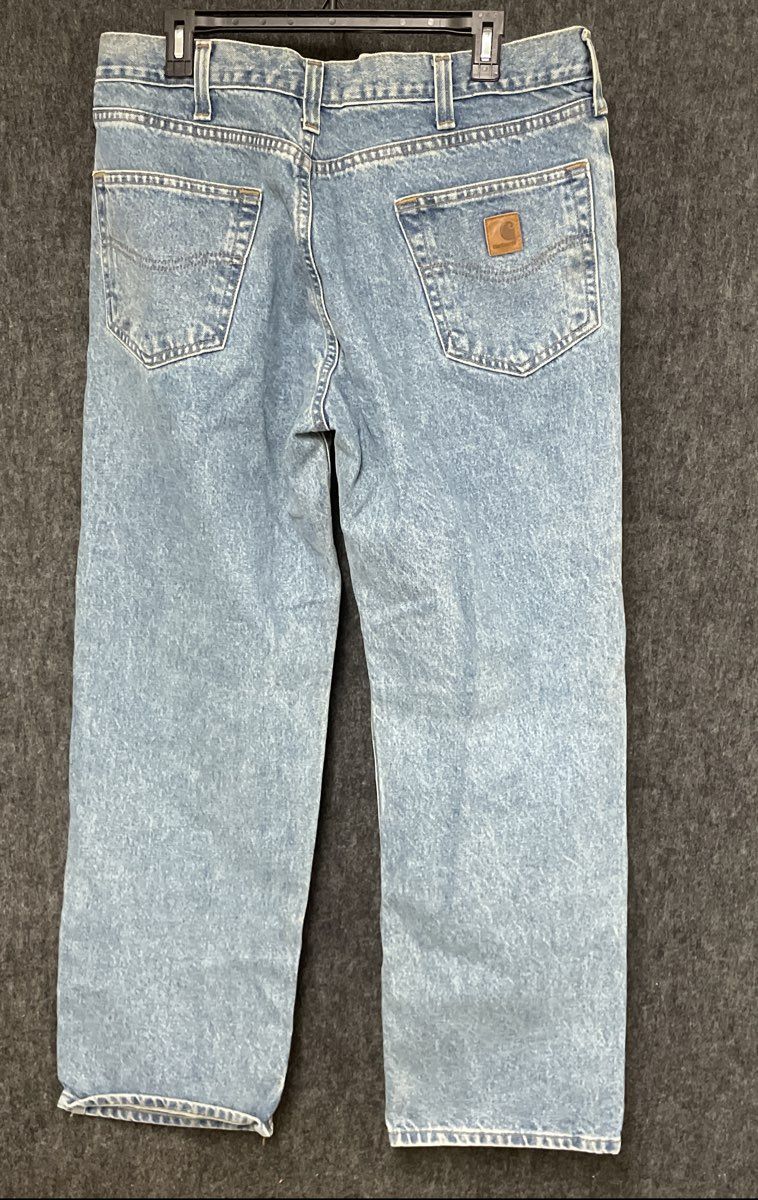Carhartt Men's B460 LVB Relaxed Fit Light Wash Blue Denim Jeans 36x30