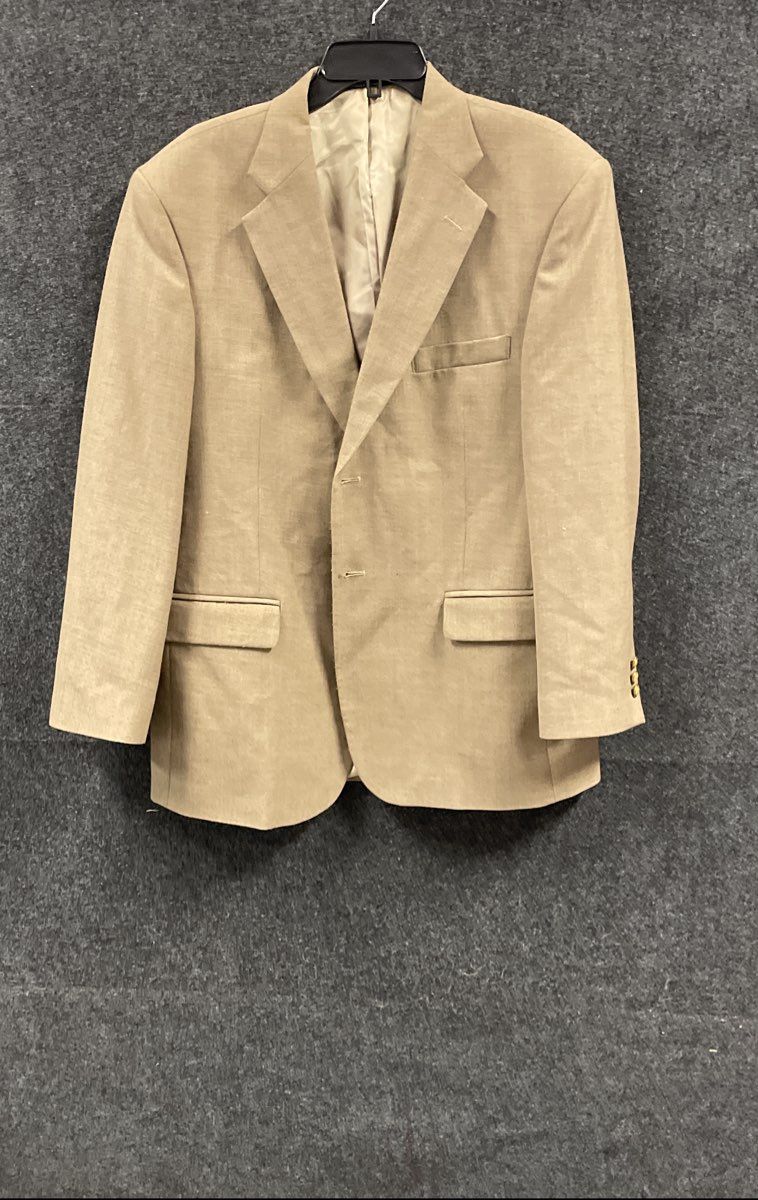 Vintage 90s Stafford Men's Tan Wool Blend Two Button Sport Coat Blazer Sz M