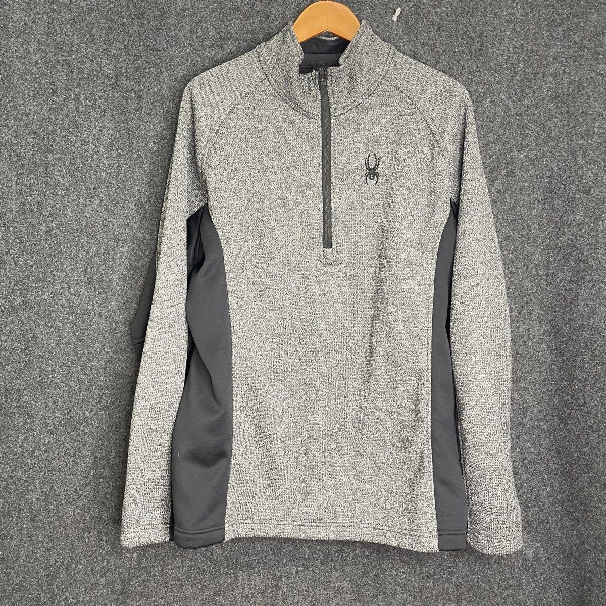 Spyder Men's Outbound Half Zip Pullover Jacket Gray Black Fleece Lined Sz XL