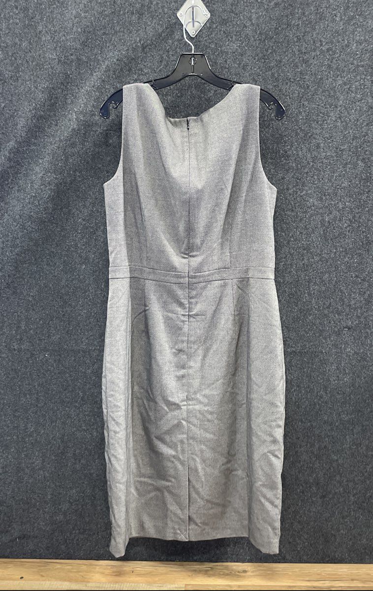 Ann Taylor Women's Grey Micro Pattern Sleeveless Sheath Dress Sz 14T NWT