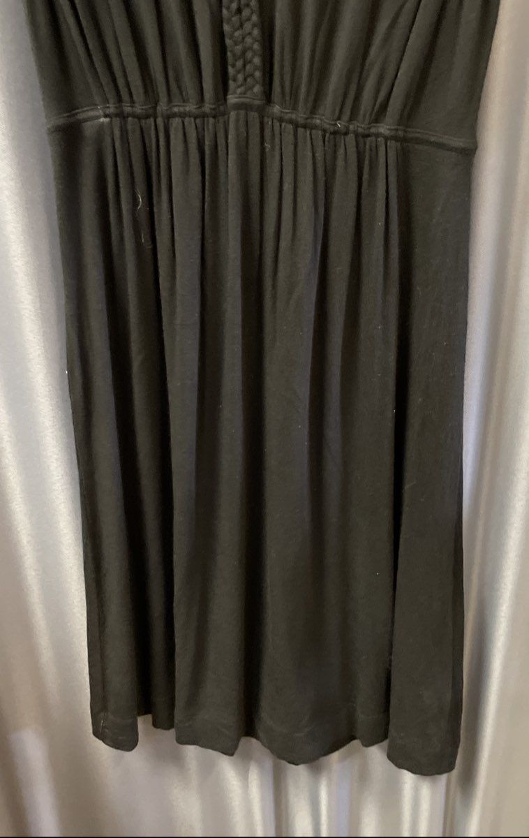 Soma Women's Black Braided Neck Bamboo Blend Empire Waist Sleep Dress Sz M
