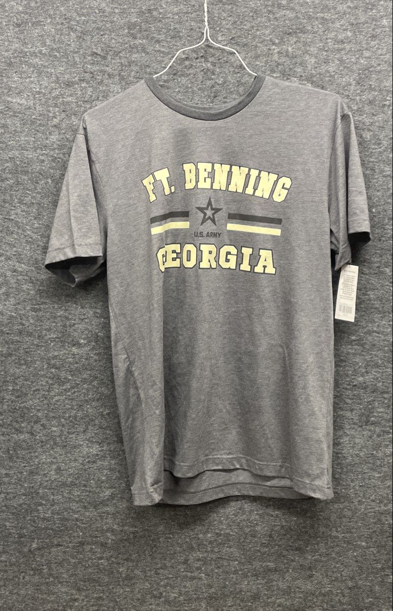 U.S. Army Men's Heather Gray Ft. Benning Georgia Graphic T-Shirt Sz L NWT