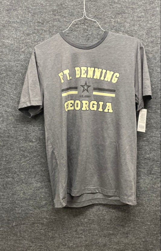 U.S. Army Men's Heather Gray Ft. Benning Georgia Graphic T-Shirt Sz L NWT
