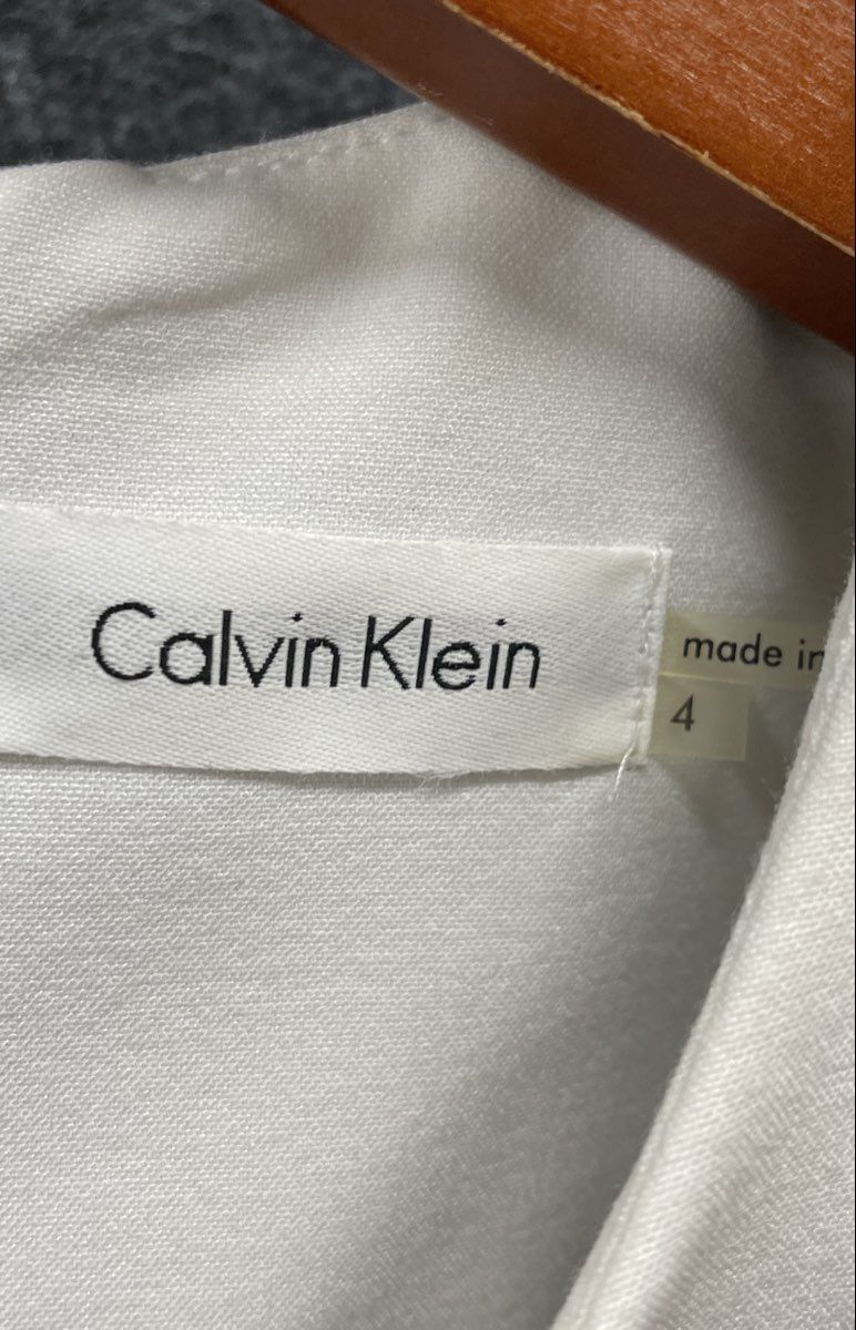 Calvin Klein Women's Black White Sleeveless Colorblock Peplum Sheath Dress Sz 4