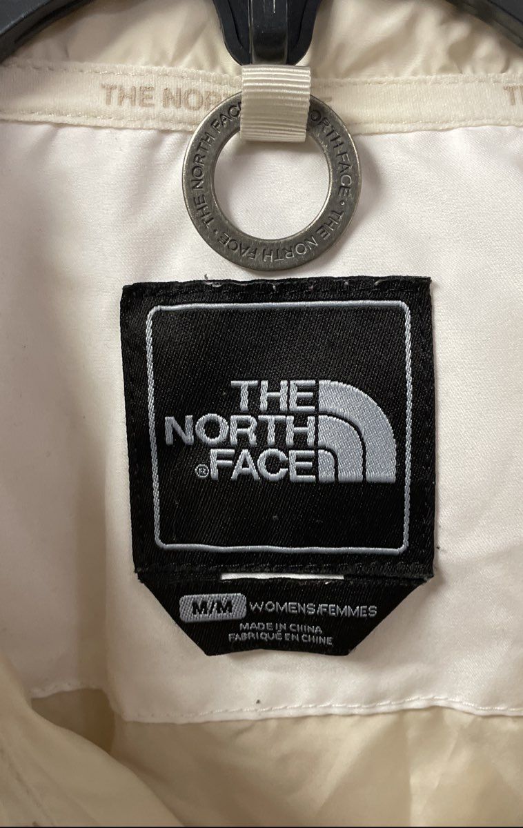 The North Face Women's White Hooded Quilted Puffy Bomber Jacket Parka Sz M