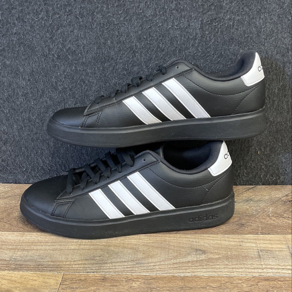 Adidas Grand Court Base 2.0 Black White Lifestyle Sneakers Men's Size 8