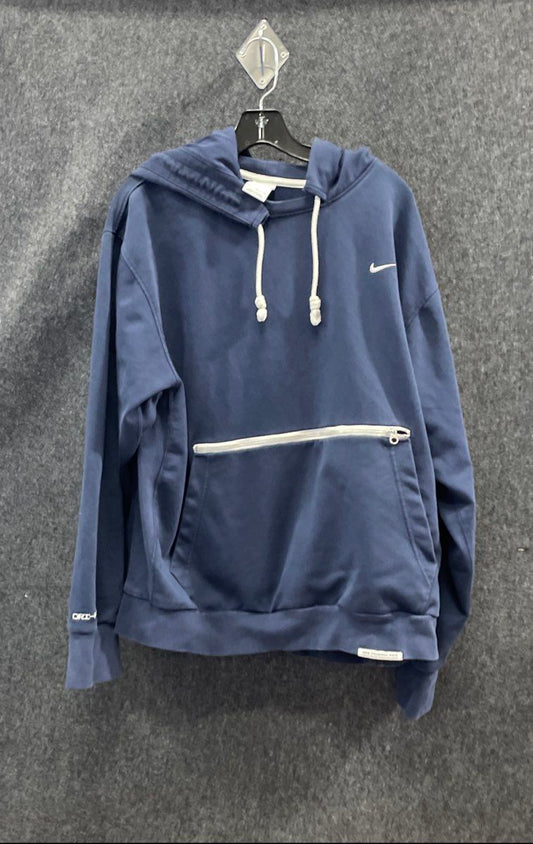 Nike Men's Navy Blue Dri-FIT Standard Issue Pullover Hoodie Zipper Pocket Sz XL