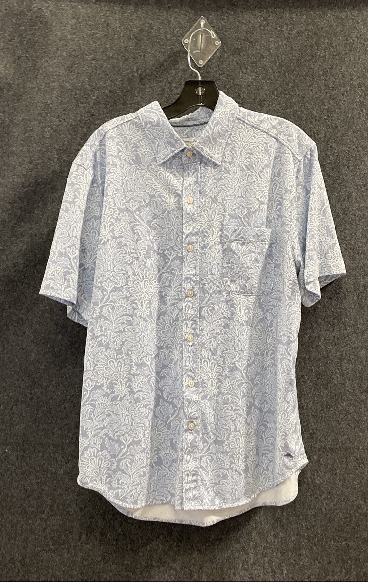 Tommy Bahama Men's Light Blue San Lucio Stretch Floral Button Down Shirt Sz L