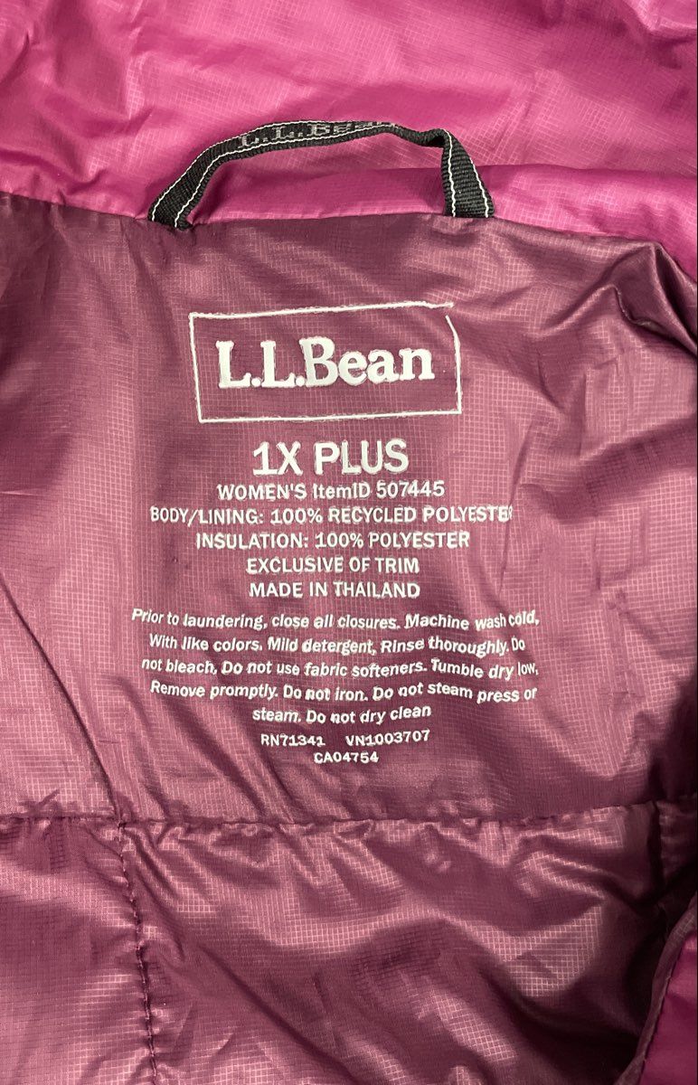 L.L. Bean Women's Pink PrimaLoft Packaway Quilted Insulated Puffer Vest Sz 1X