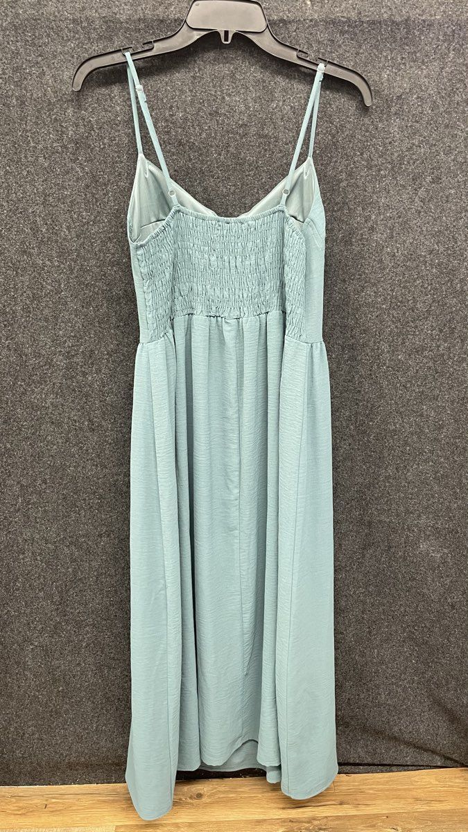 Fashion Nova Women's Sage Green Bustier Smocked Back Midi Dress Sz Large