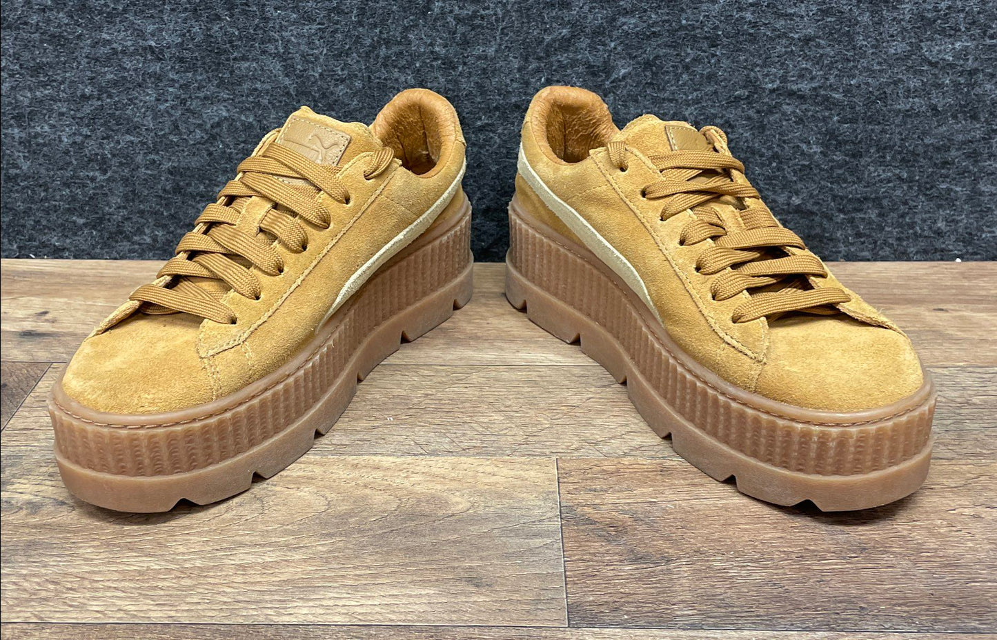 Puma Suede Creeper Tan Gum Platform Women's Sneakers Size 9.5