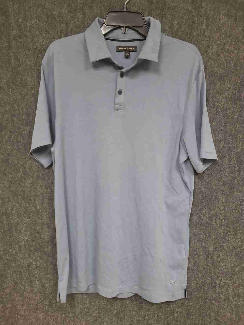 Banana Republic Men's Light Blue Short Sleeve Cotton Polo Shirt Sz L