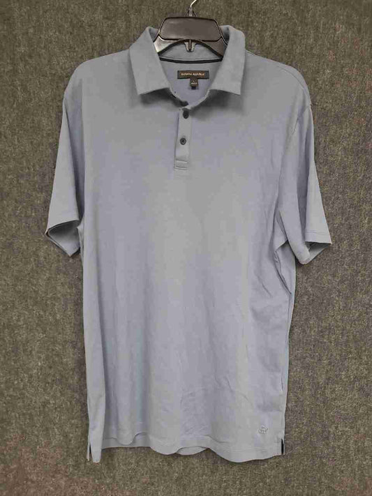 Banana Republic Men's Light Blue Short Sleeve Cotton Polo Shirt Sz L