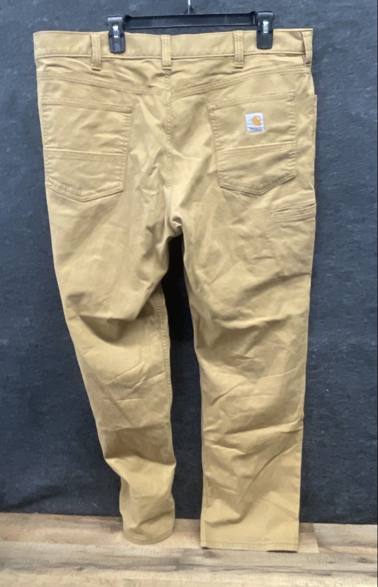Carhartt Men's Rugged Flex Relaxed Fit Canvas 5-Pocket Work Pants Brown 40x32