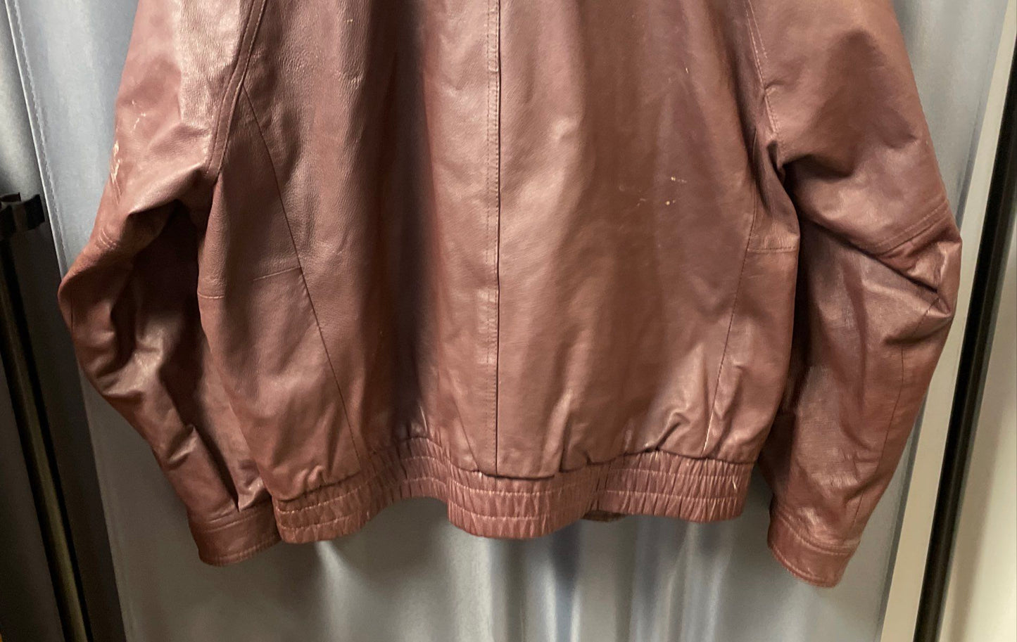 Vintage 90s Wilsons Men's Brown Leather Bomber Jacket Size 46