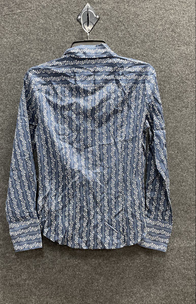 J.Crew Women's Blue Floral Vine Print Cotton Button Down Blouse Sz 4 NWT