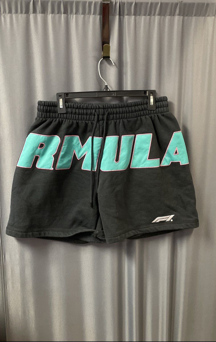 PacSun x Formula 1 Men's Black Fleece Graphic Logo Sweat Shorts Size M