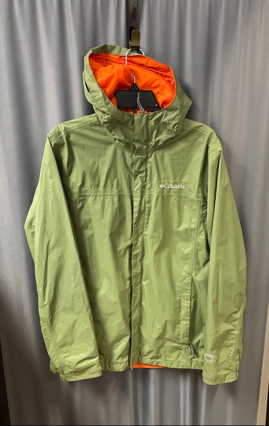 Columbia Men's Green Omni-Tech Waterproof Hooded Rain Jacket Size S