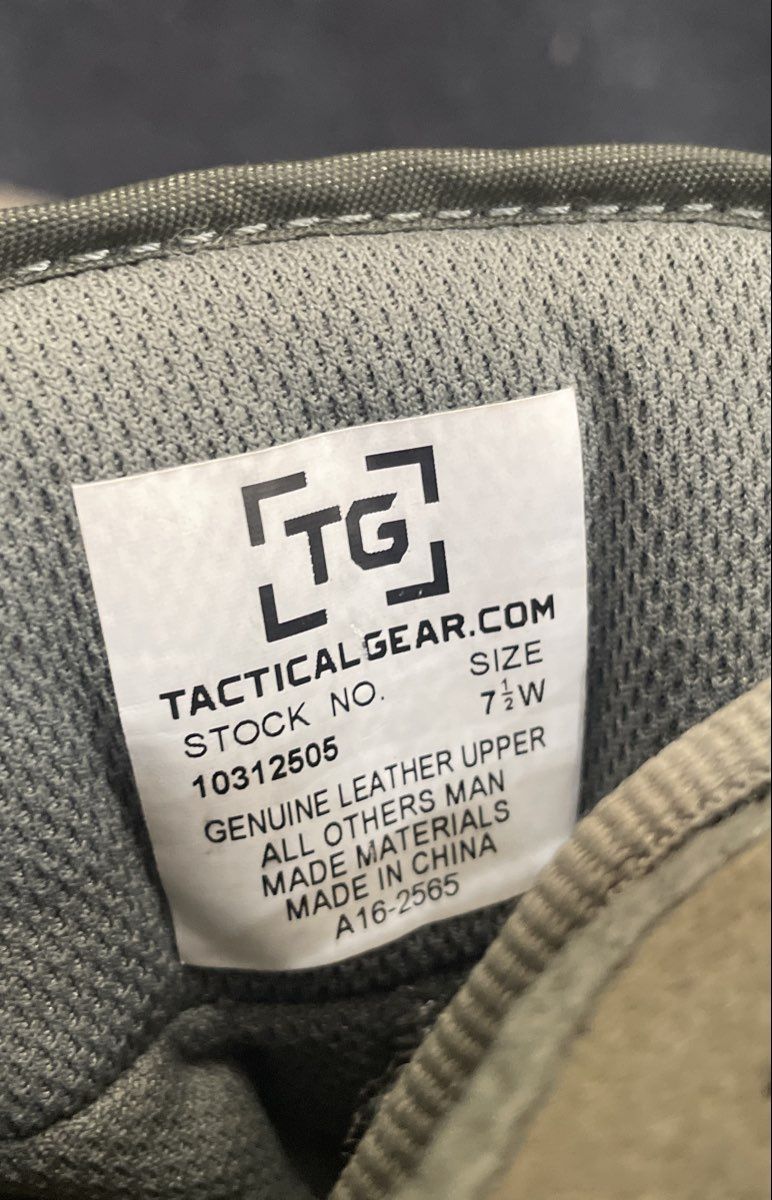 TacticalGear.com Sage Green 8" Suede Nylon Tactical Duty Boots Size 7.5W
