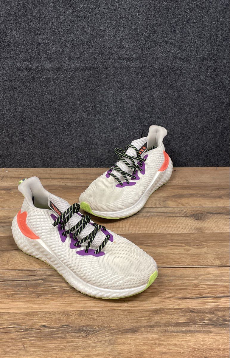 Adidas Alphaboost White Signal Coral Purple Men's Running Shoes Size 11.5