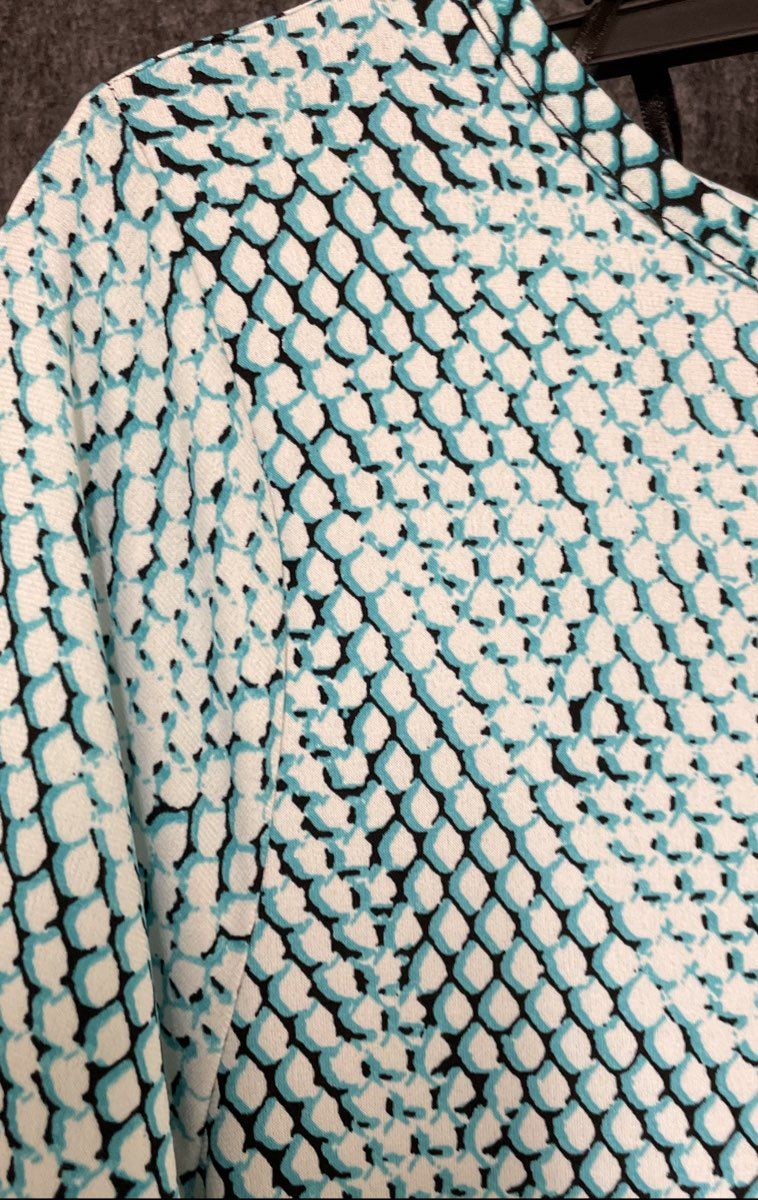 Michael Kors Women's Turquoise Snakeskin Print Boat Neck Geometric Dress Sz XL