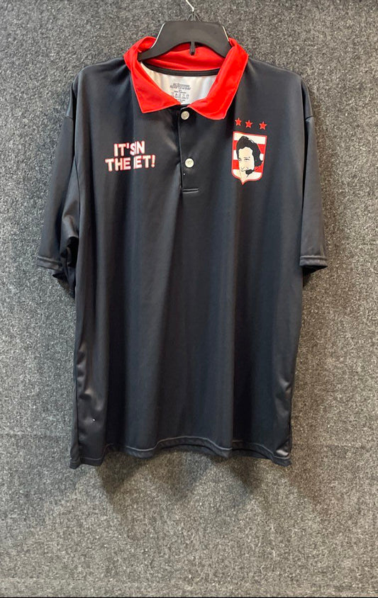 Eclipse Sportswear Men's Black Red Mike Lange It's In The Net Polo Shirt Sz XXL