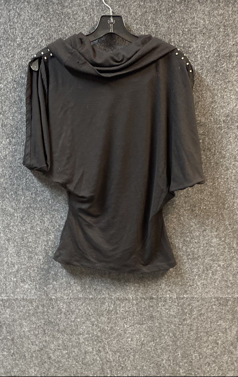 Theory Women's Black Cowl Neck Studded Dolman Sleeve 100% Wool Top Sz L