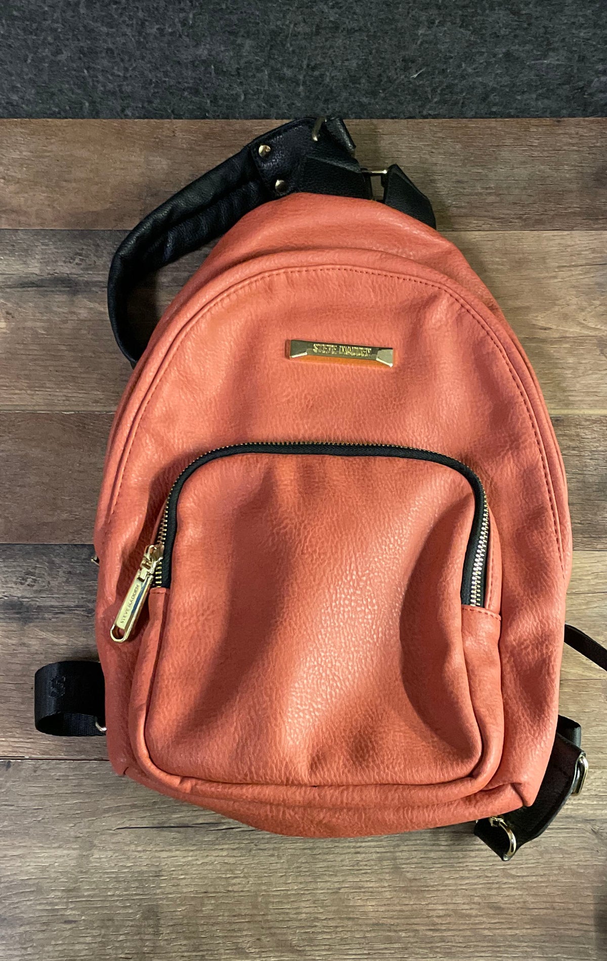 Steve Madden Pink Pebbled Mini Backpack Gold Hardware Adjustable Straps