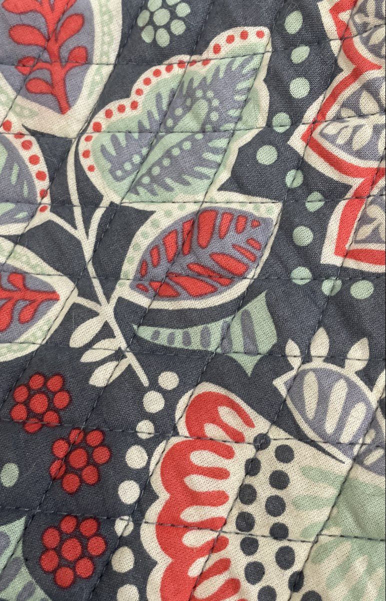 Vera Bradley Navy Blue Floral Quilted Cotton Large Tote Bag