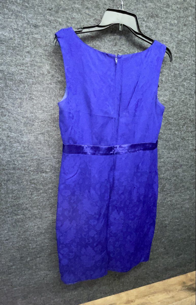 Karin Stevens Women's Plum Purple Vintage 90s Floral Jacquard Dress Set Sz 10