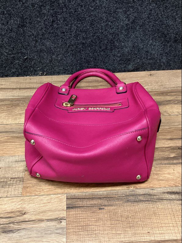 Juicy Couture Hot Pink Saffiano Faux Leather Satchel Bag Gold Hardware