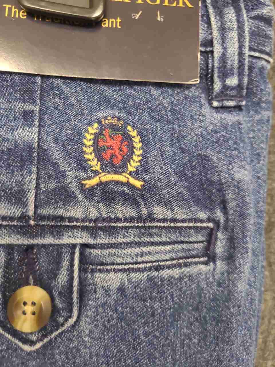 Vintage 90s Tommy Hilfiger Men's Blue Pleated Denim Chino Pants NWT Sz 32x30