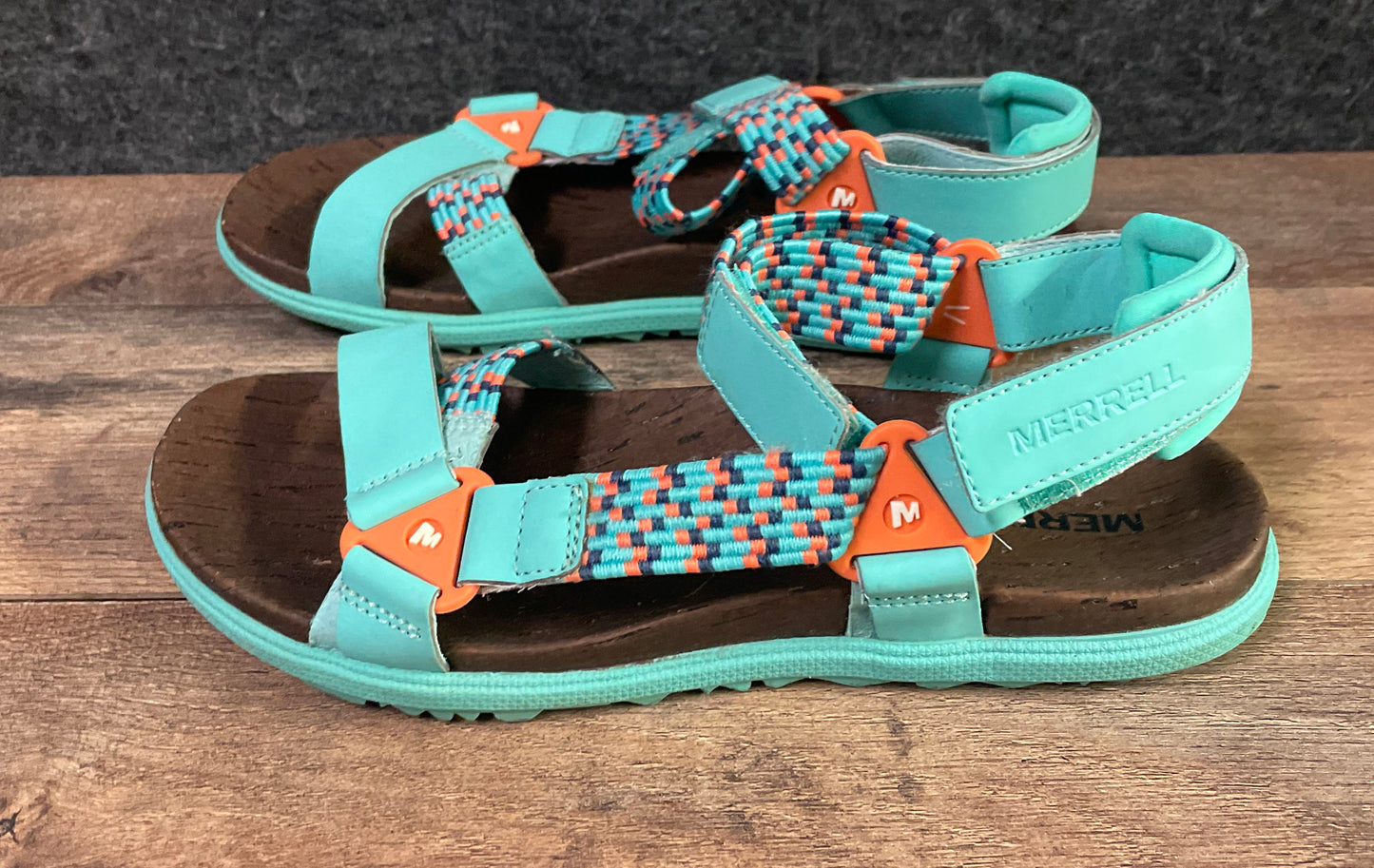 Merrell Sandspur Rose Turquoise Orange Strappy Outdoor Sandals Women's Size 6