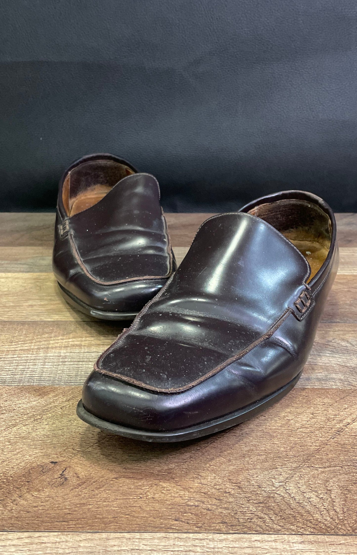 Coach Jerry Dark Brown Leather Moc Toe Loafers Made in Italy Men's Size 12D