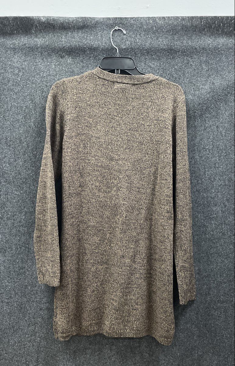 Karen Scott Women's Cardigan Brown Marled Cable Knit Longline Sz S NWT