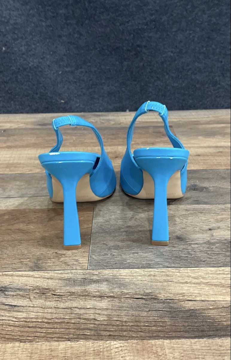 Marc Fisher Blue Pointed Toe Slingback Flared Heel Pumps Women's Size 8.5 M